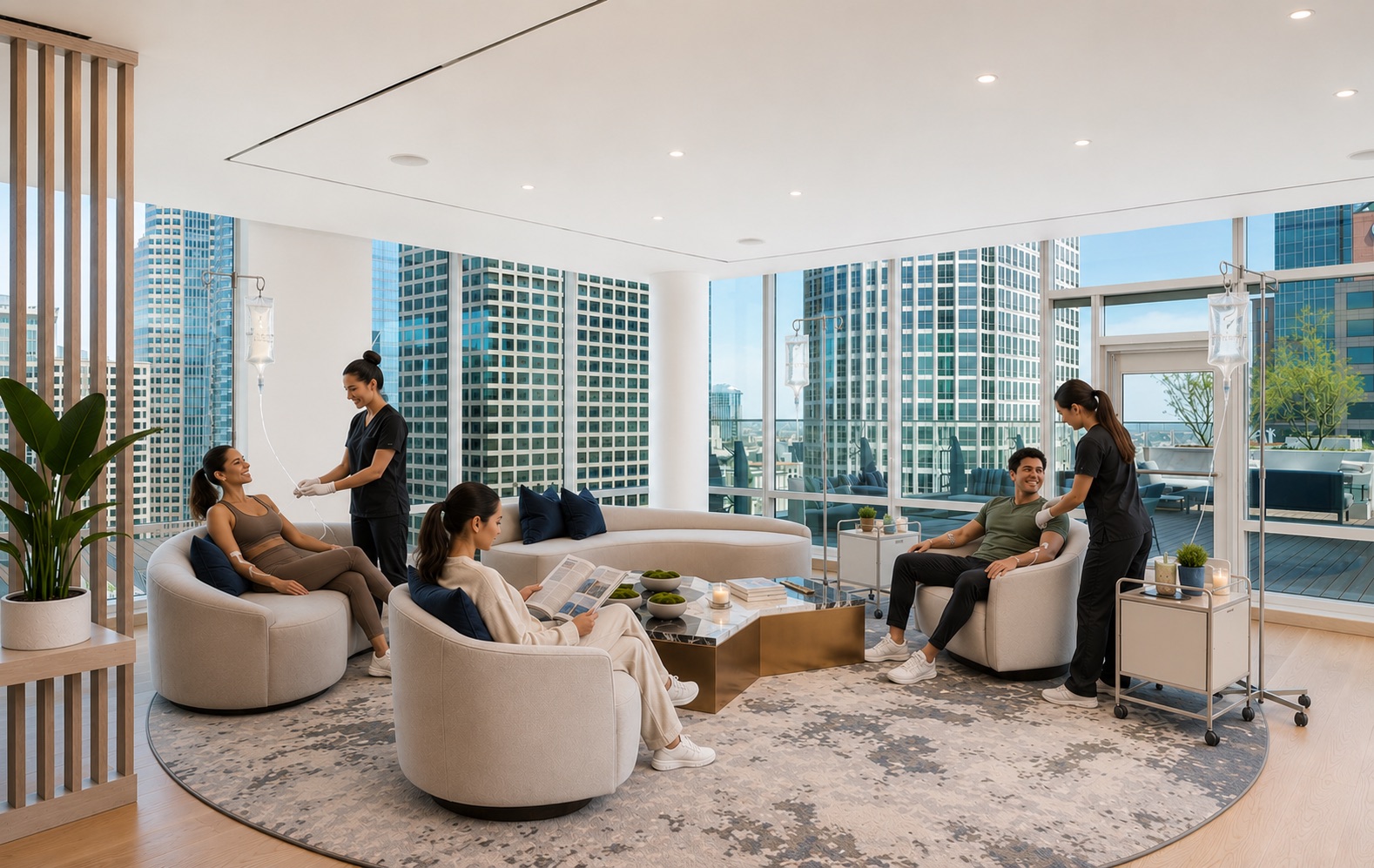 Hero — resident wellness activation at a luxury property